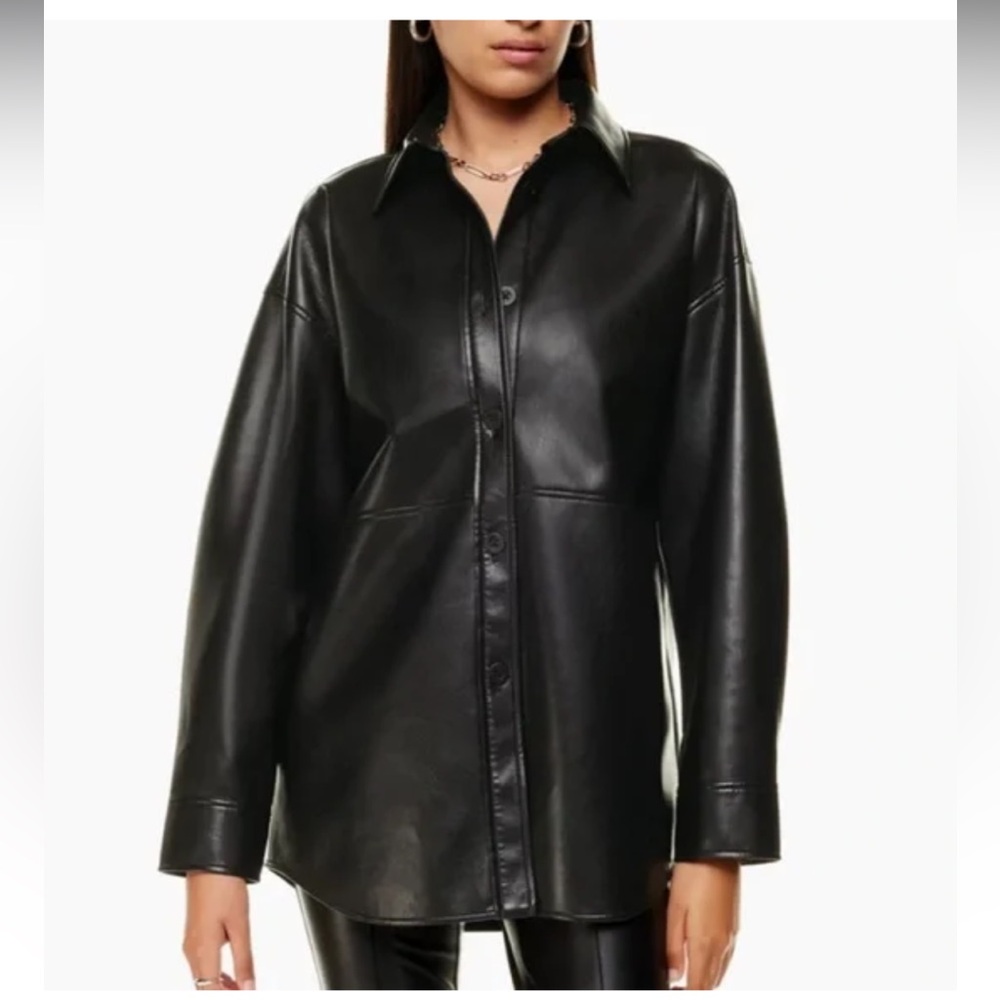 Aritzia Black Leather Jacket
